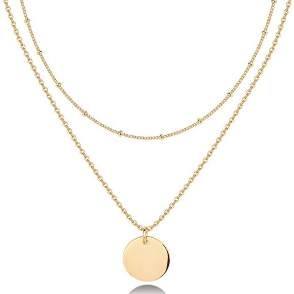 14K Gold Plated Layering NecklacesStylish Minimalist Design Pendant Necklaces